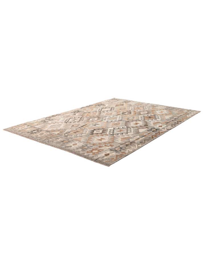 5' 9 x 8' 4 Hand Woven Kilim Maymana Wool Rug