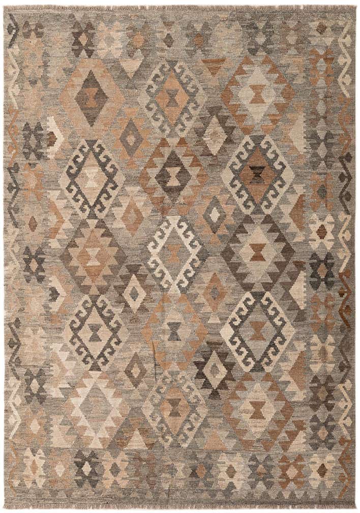 5' 9 x 8' 4 Hand Woven Kilim Maymana Wool Rug