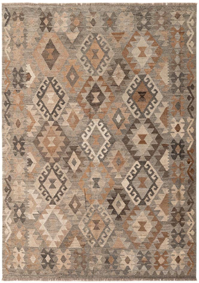 Detail image of 5' 9 x 8' 4 Hand Woven Kilim Maymana Wool Rug