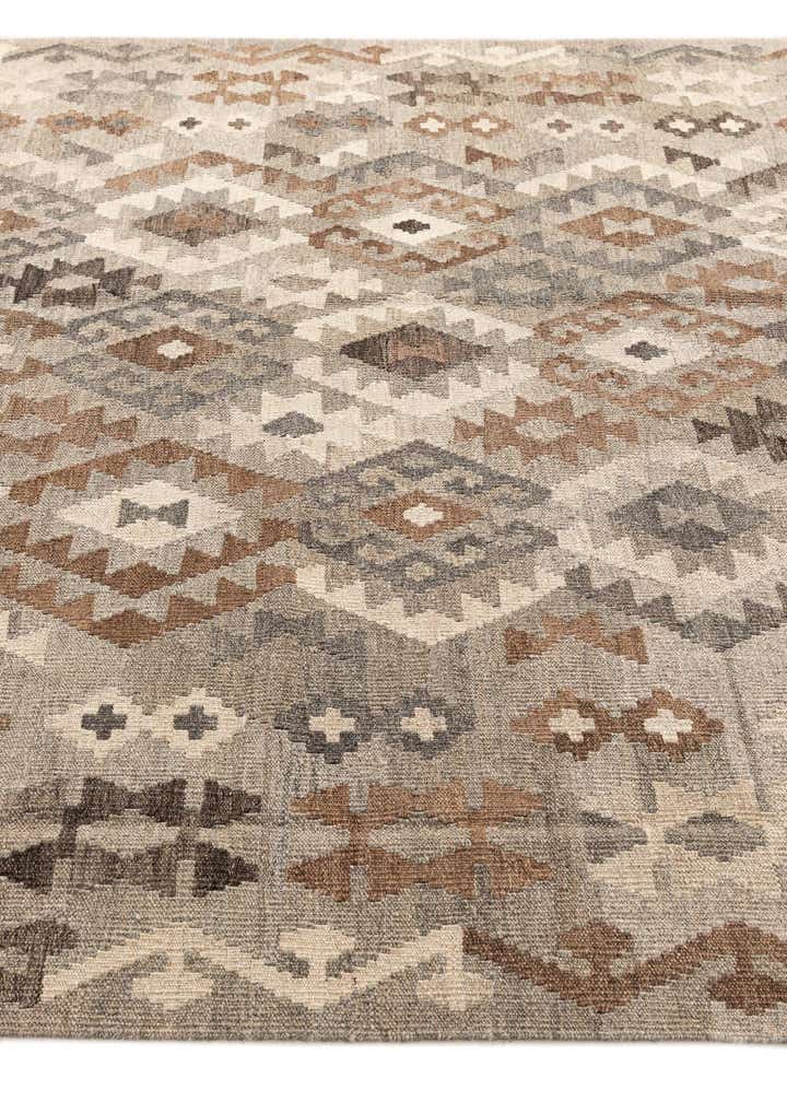 6' 2 x 8' 7 Hand Woven Kilim Maymana Wool Rug