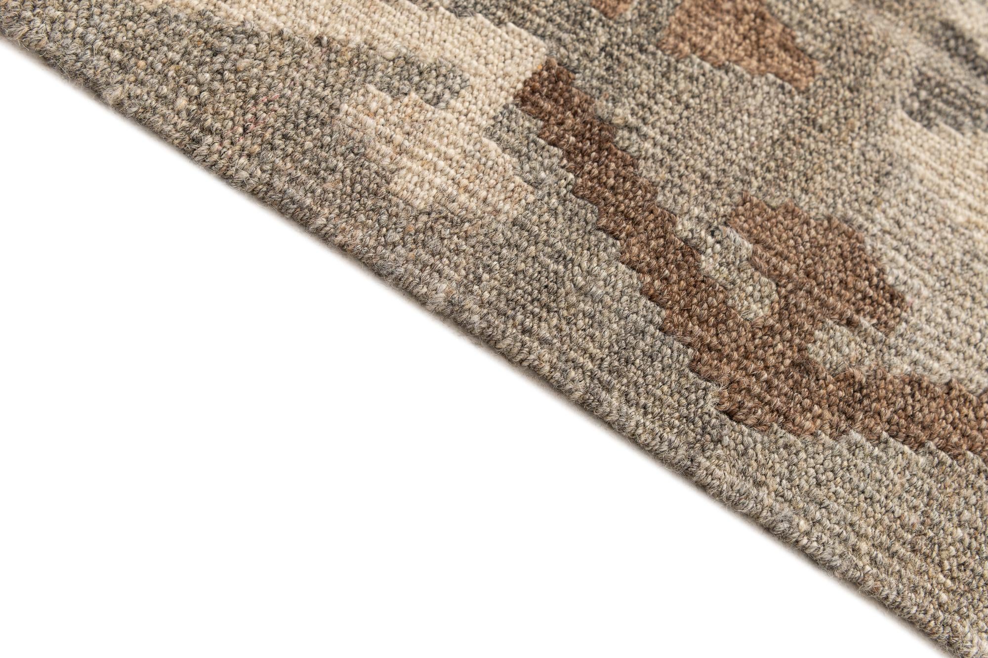 6' 2 x 8' 7 Hand Woven Kilim Maymana Wool Rug