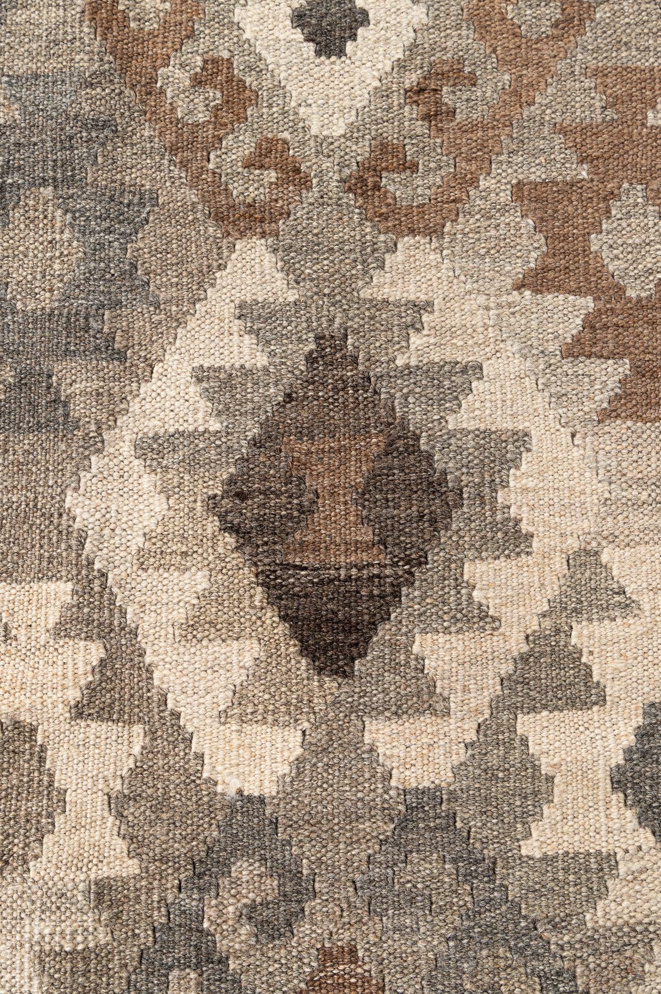 6' 2 x 8' 7 Hand Woven Kilim Maymana Wool Rug