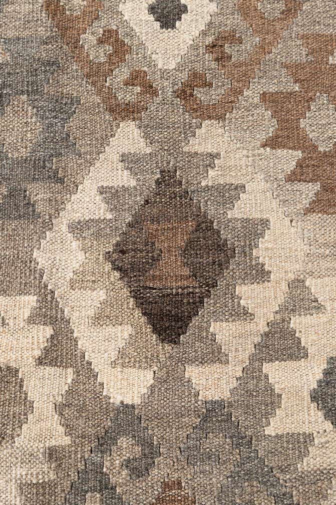 6' 2 x 8' 7 Hand Woven Kilim Maymana Wool Rug