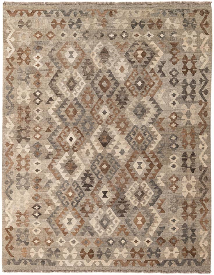 Detail image of 6' 2 x 8' 7 Hand Woven Kilim Maymana Wool Rug