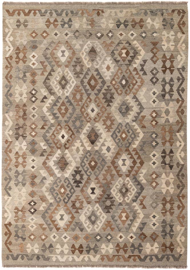 Detail image of 6' 2 x 8' 7 Hand Woven Kilim Maymana Wool Rug