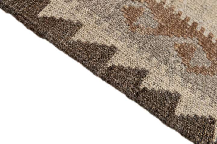 6' 9 x 9' 10 Hand Woven Kilim Maymana Wool Rug