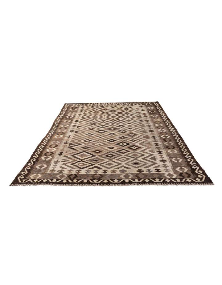 6' 5 x 9' 8 Hand Woven Kilim Maymana Wool Rug