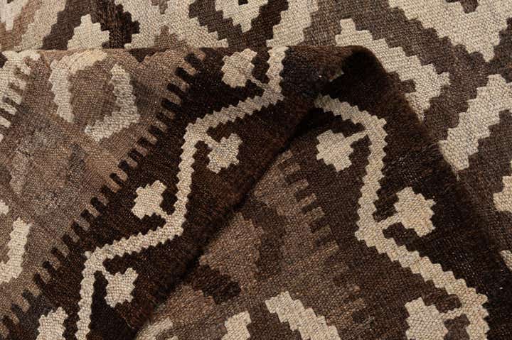 6' 5 x 9' 8 Hand Woven Kilim Maymana Wool Rug