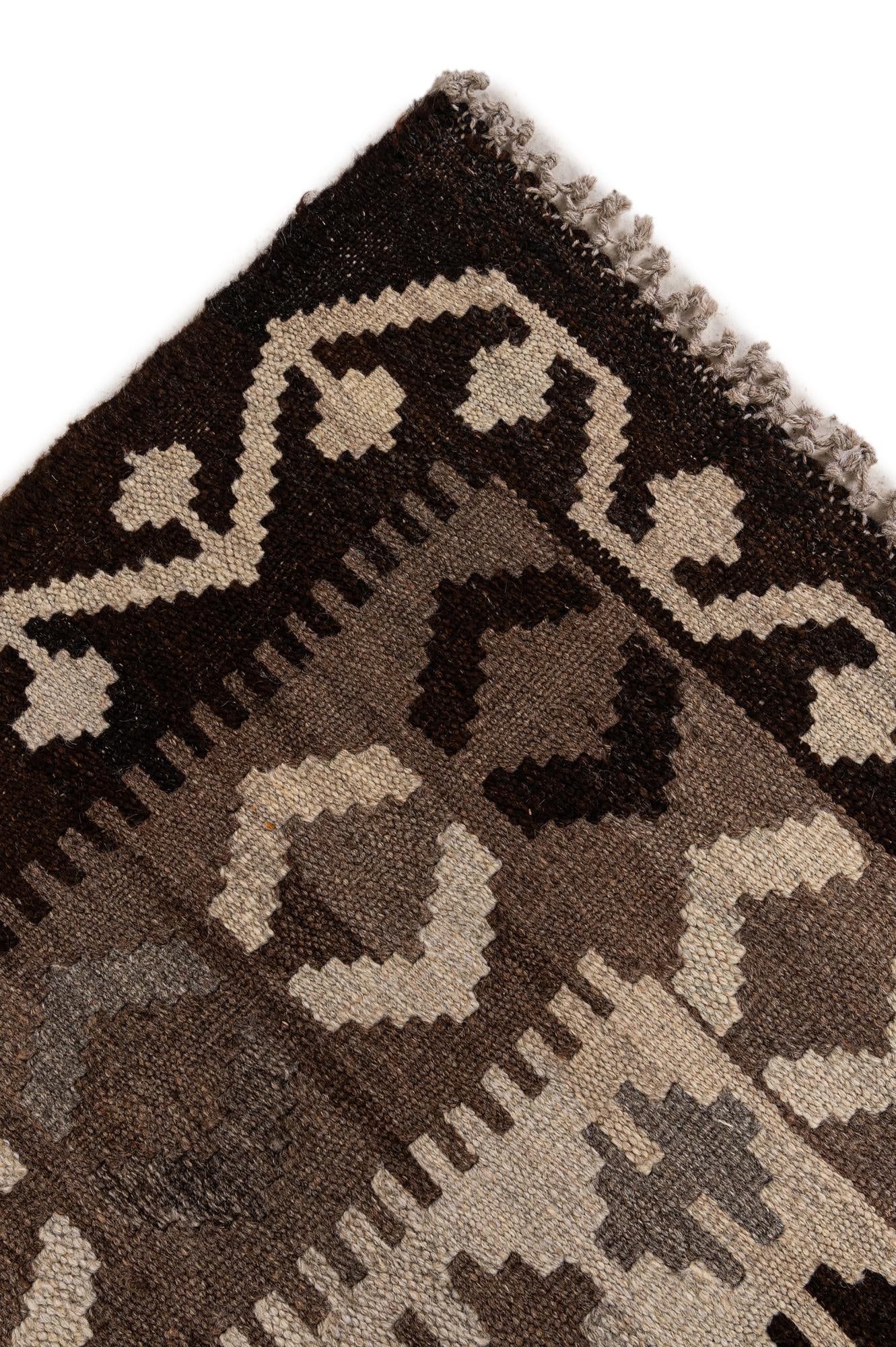 6' 5 x 9' 8 Hand Woven Kilim Maymana Wool Rug