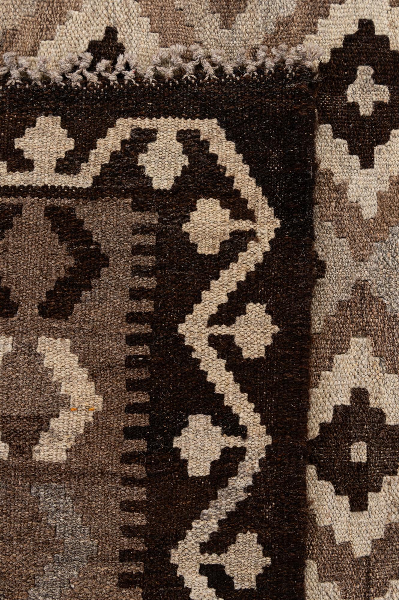 6' 5 x 9' 8 Hand Woven Kilim Maymana Wool Rug
