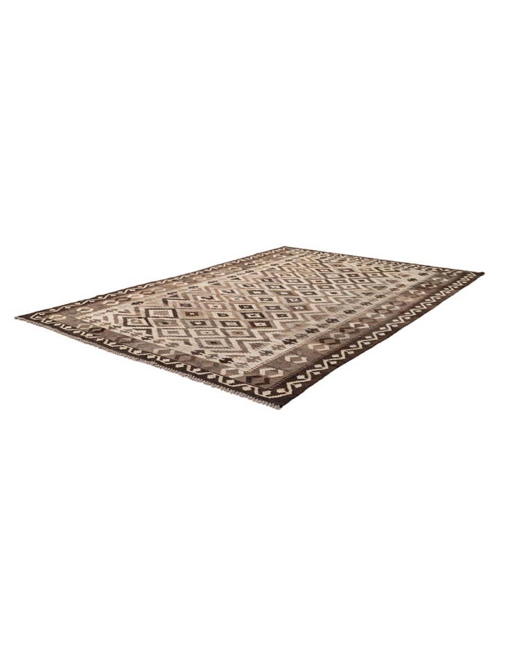 Detail image of 6' 5 x 9' 8 Hand Woven Kilim Maymana Wool Rug