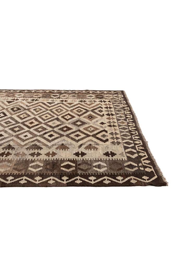 6' 5 x 9' 8 Hand Woven Kilim Maymana Wool Rug