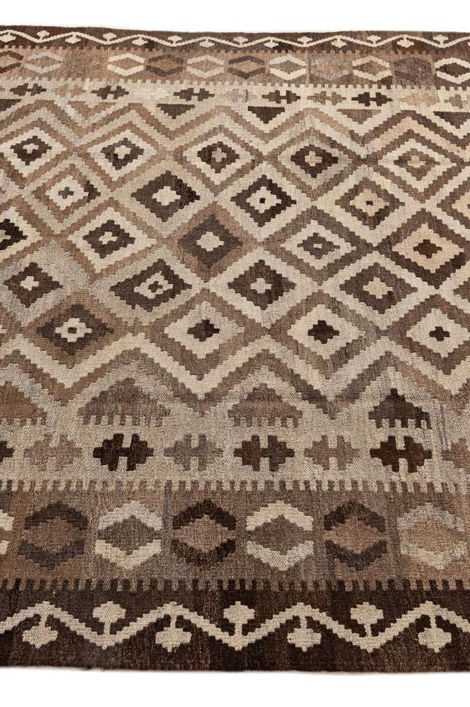 6' 5 x 9' 8 Hand Woven Kilim Maymana Wool Rug