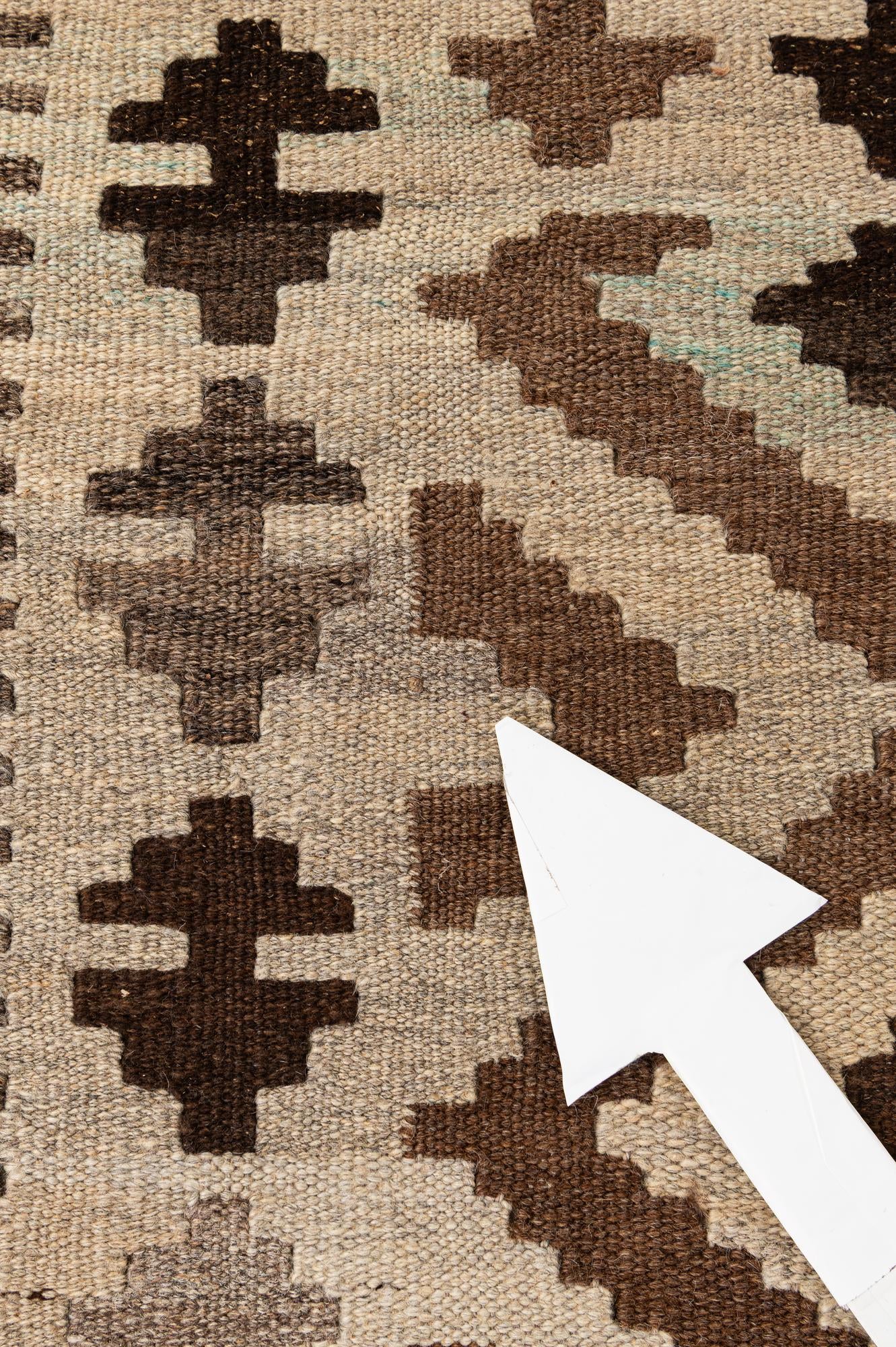 6' 5 x 9' 8 Hand Woven Kilim Maymana Wool Rug