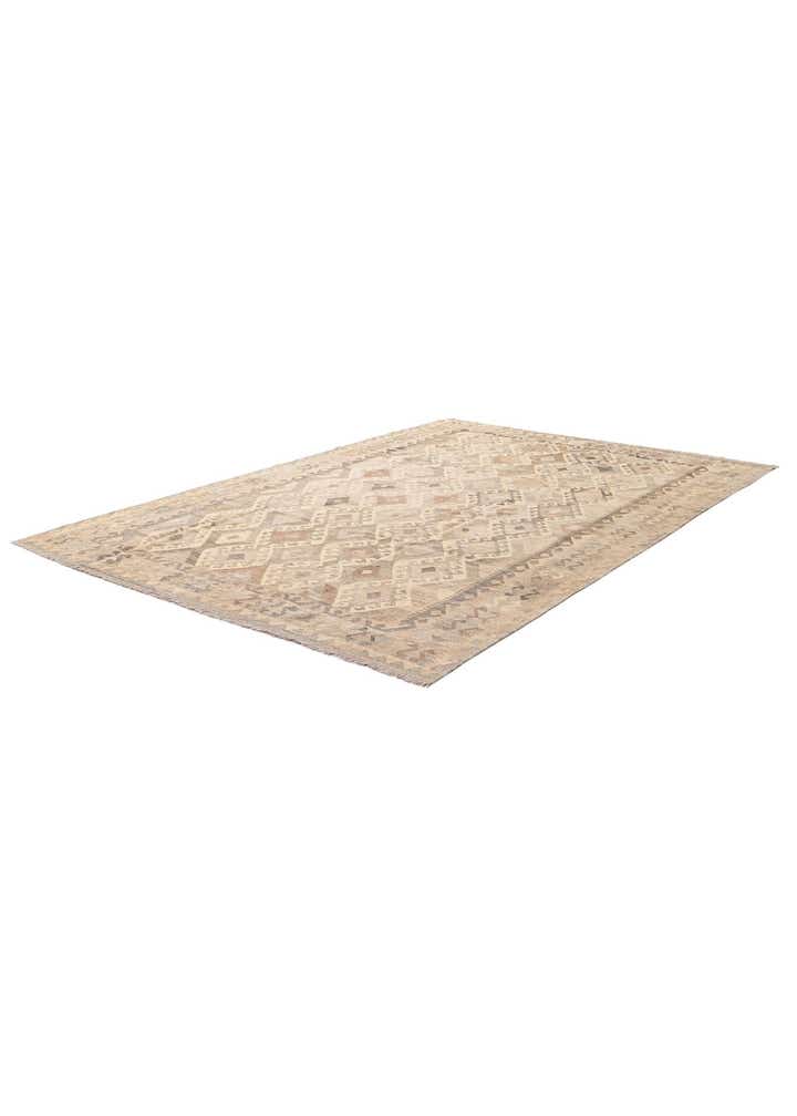 6' 9 x 10' Hand Woven Kilim Maymana Wool Rug