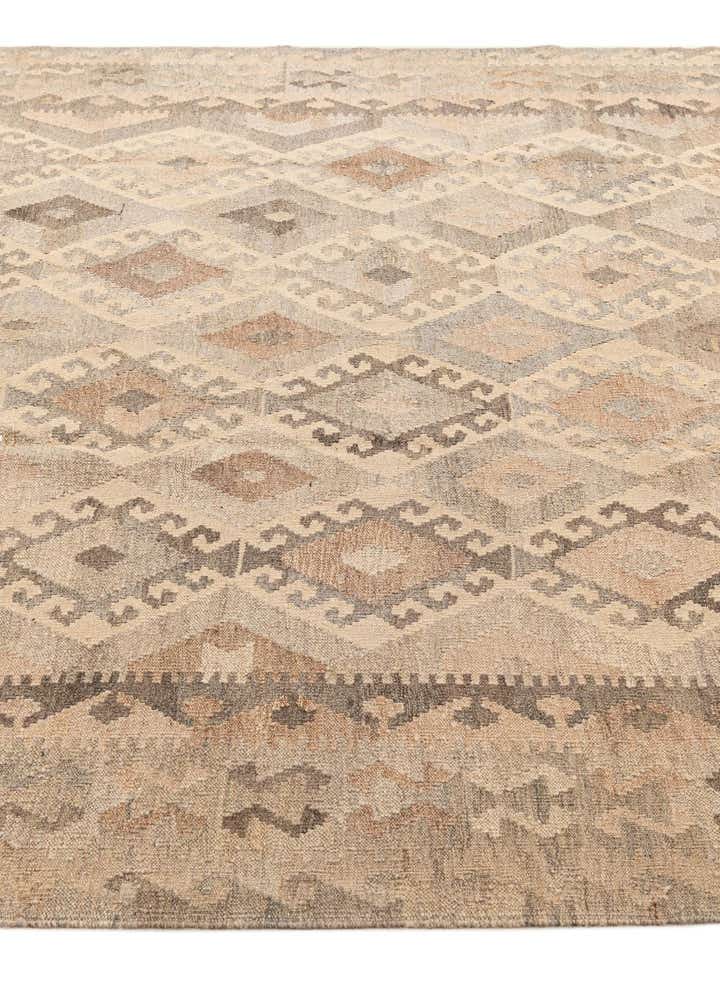 6' 9 x 10' Hand Woven Kilim Maymana Wool Rug