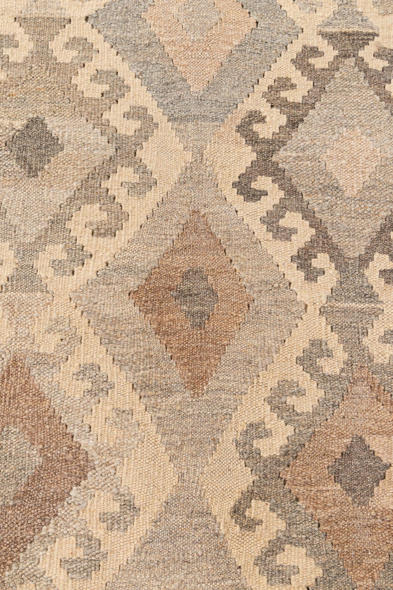 6' 9 x 10' Hand Woven Kilim Maymana Wool Rug