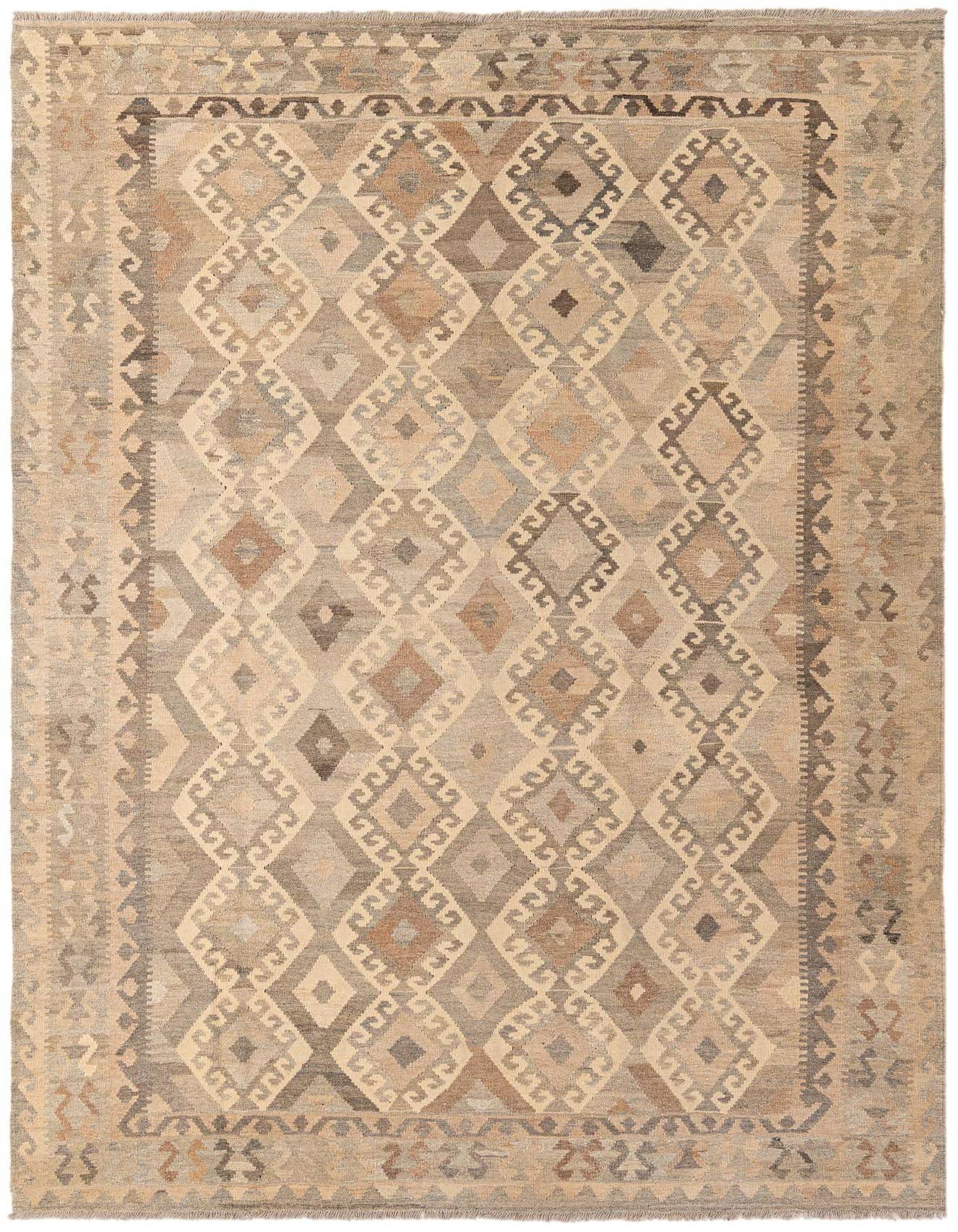 6' 9 x 10' Hand Woven Kilim Maymana Wool Rug