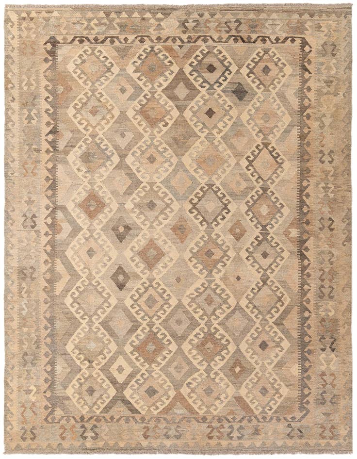 Detail image of 6' 9 x 10' Hand Woven Kilim Maymana Wool Rug