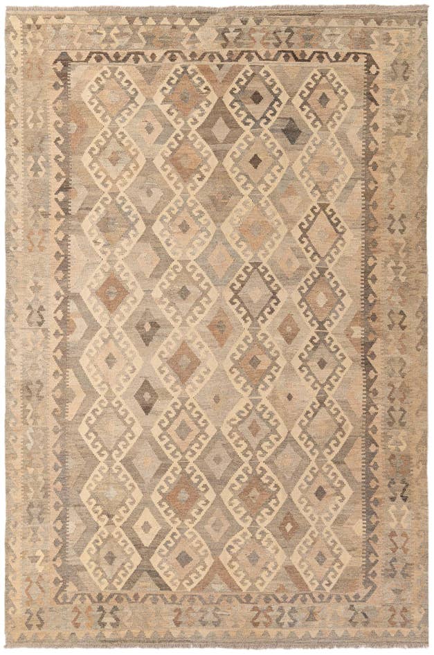 Detail image of 6' 9 x 10' Hand Woven Kilim Maymana Wool Rug