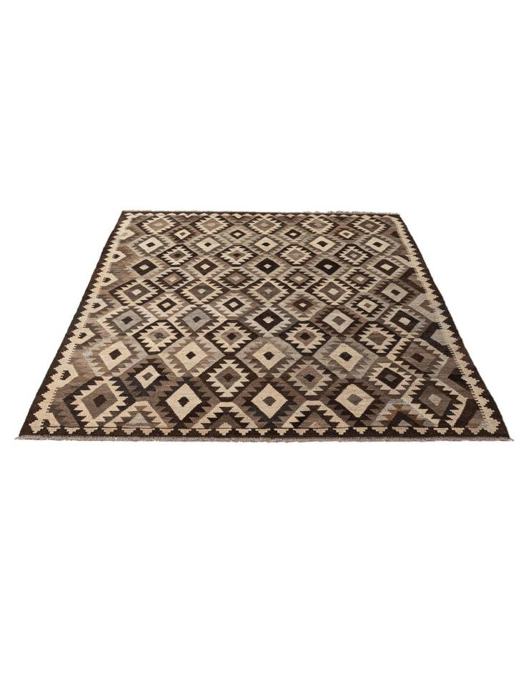 Detail image of 6' 8 x 9' 8 Hand Woven Kilim Maymana Wool Rug