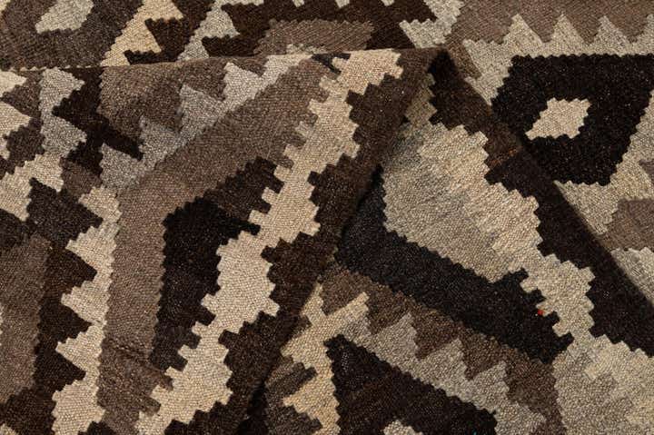 6' 8 x 9' 8 Hand Woven Kilim Maymana Wool Rug