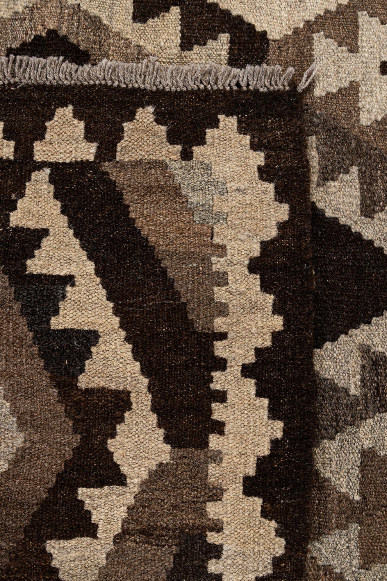6' 8 x 9' 8 Hand Woven Kilim Maymana Wool Rug