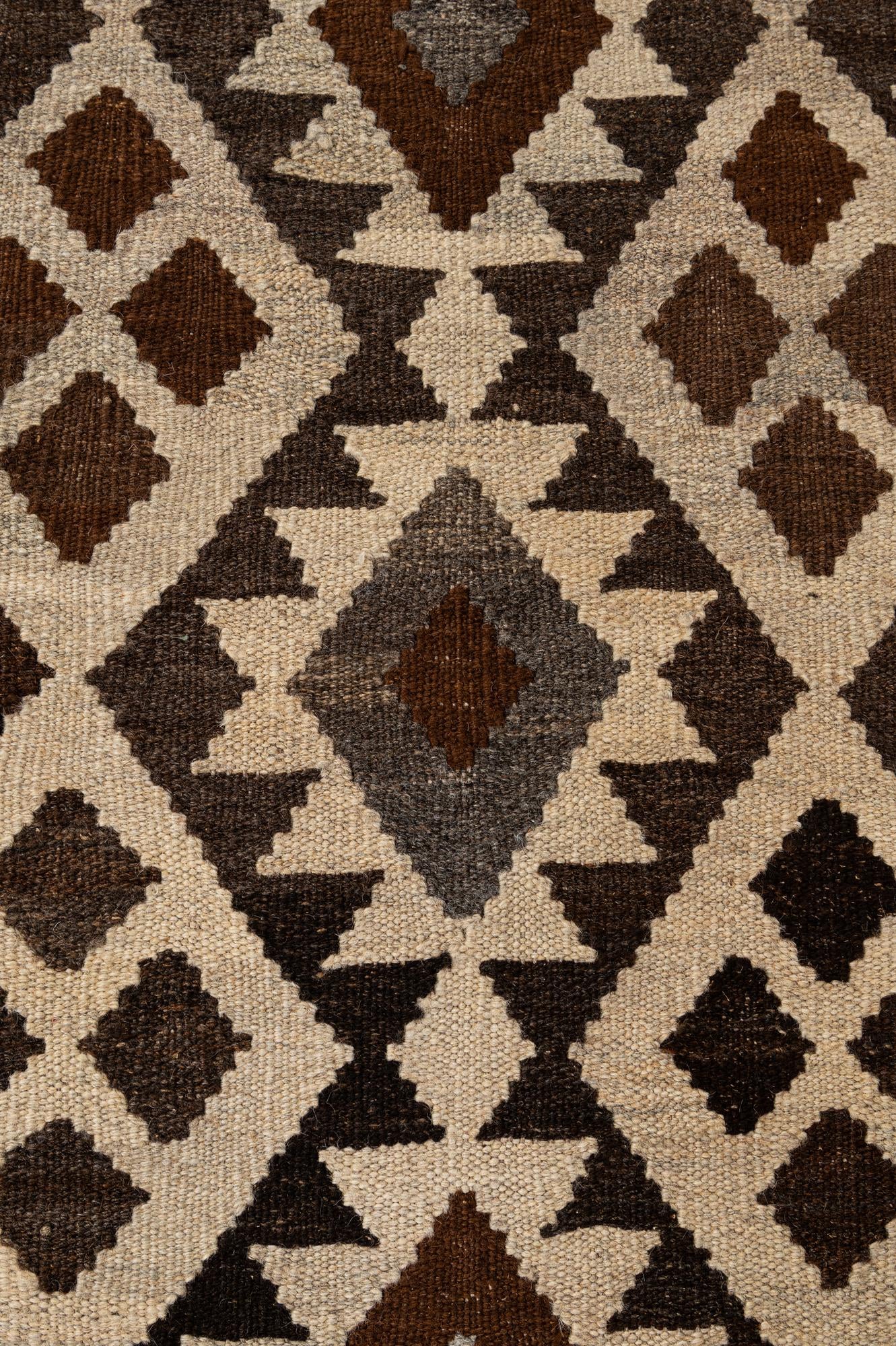6' 10 x 9' 7 Hand Woven Kilim Maymana Wool Rug