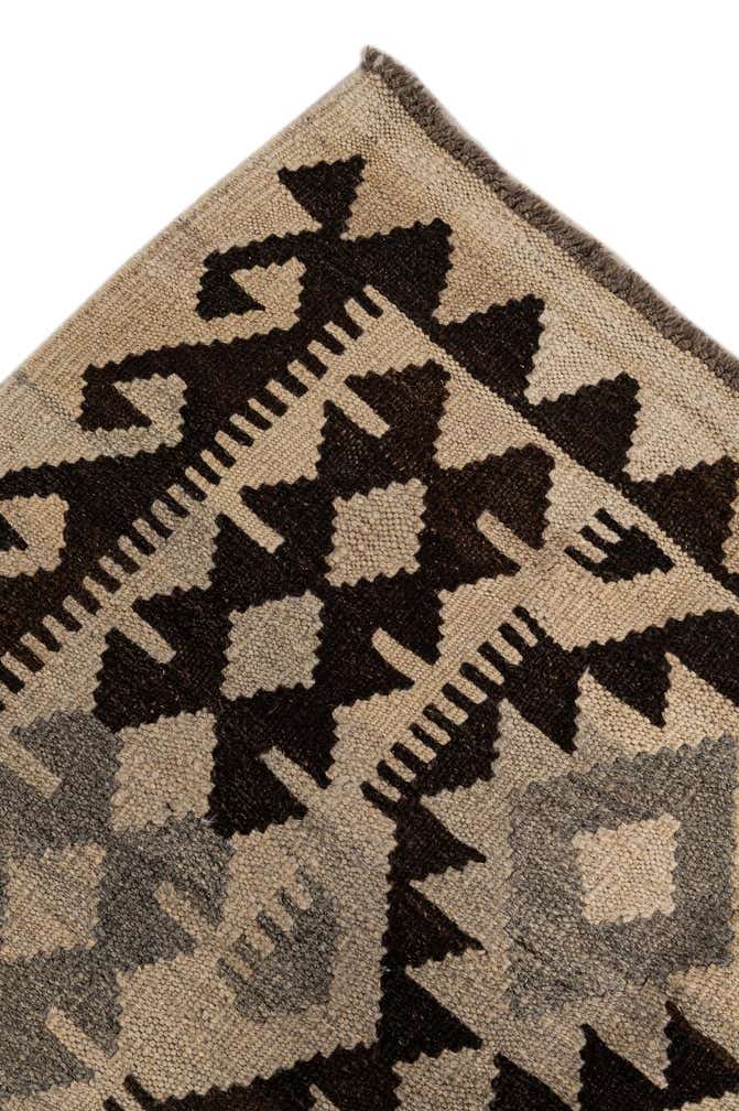 6' 10 x 9' 7 Hand Woven Kilim Maymana Wool Rug