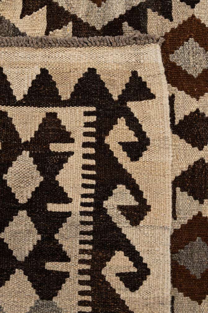 6' 10 x 9' 7 Hand Woven Kilim Maymana Wool Rug