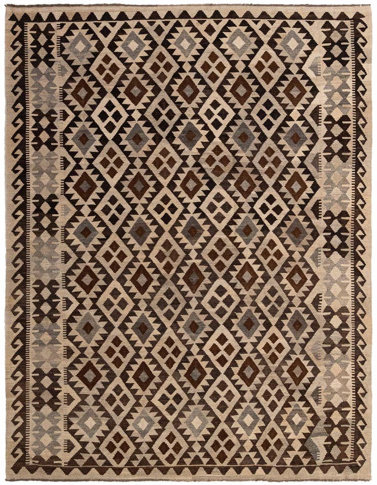 Detail image of 6' 10 x 9' 7 Hand Woven Kilim Maymana Wool Rug
