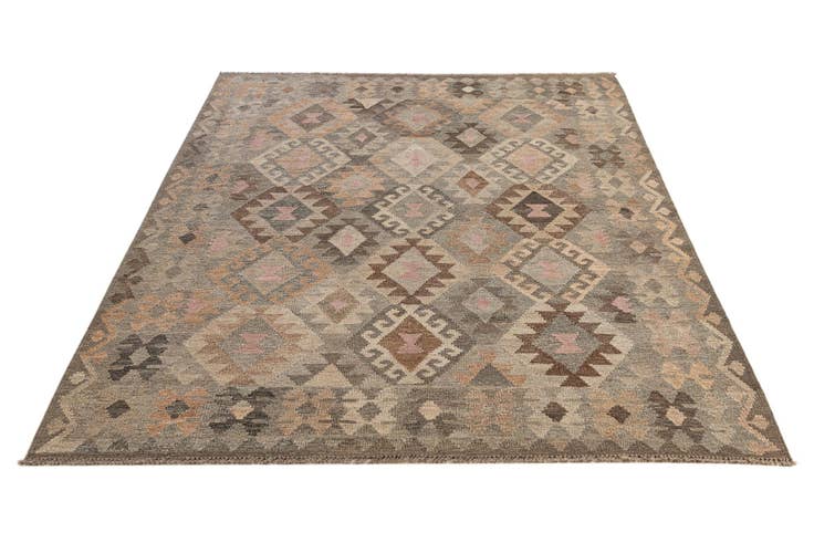 Detail image of 5' 8 x 7' 11 Hand Knotted Kilim Maymana Wool Rug