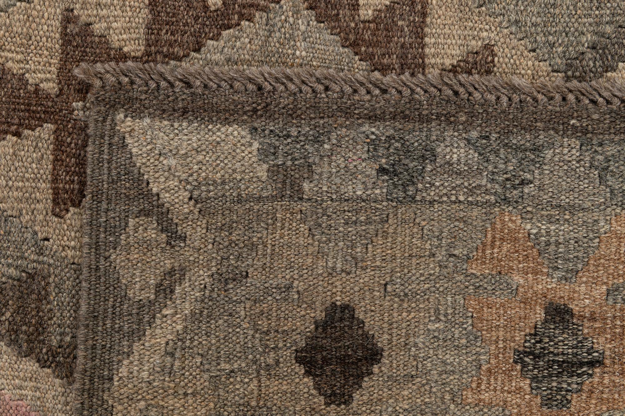5' 8 x 7' 11 Hand Knotted Kilim Maymana Wool Rug