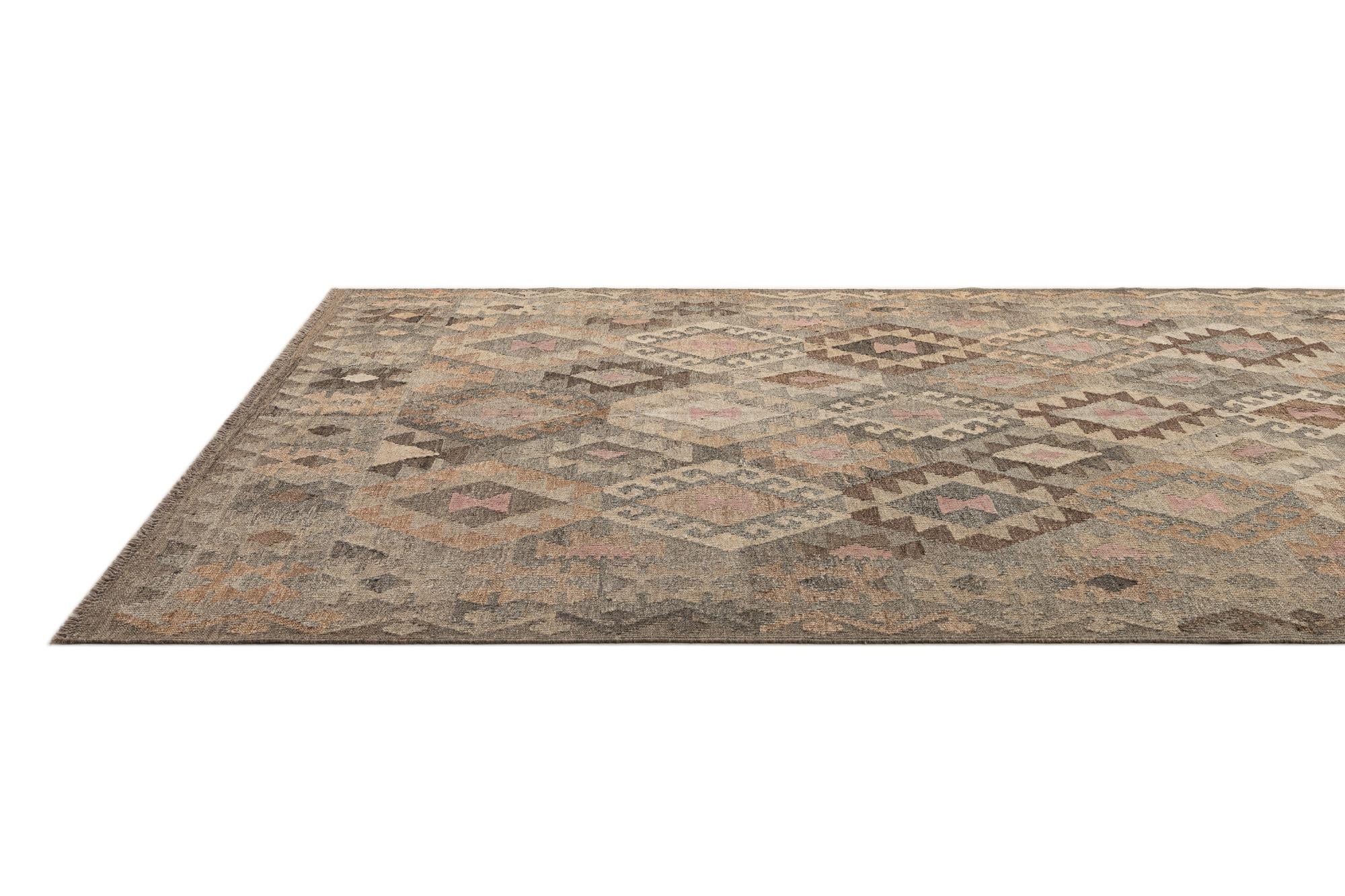 5' 8 x 7' 11 Hand Knotted Kilim Maymana Wool Rug