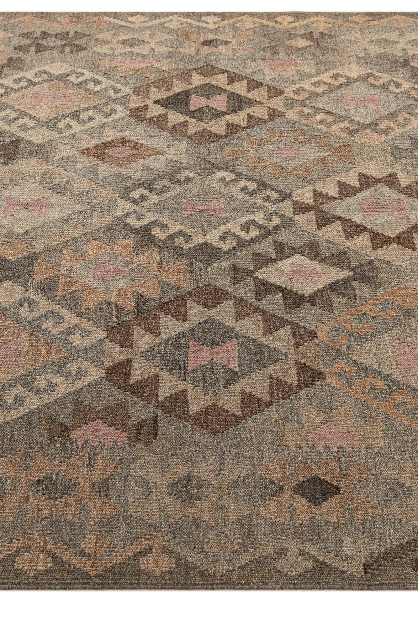 5' 8 x 7' 11 Hand Knotted Kilim Maymana Wool Rug