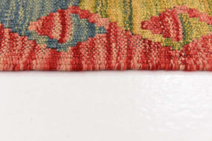 3' 2 x 4' 10 Hand Woven Kilim Maymana Wool Rug