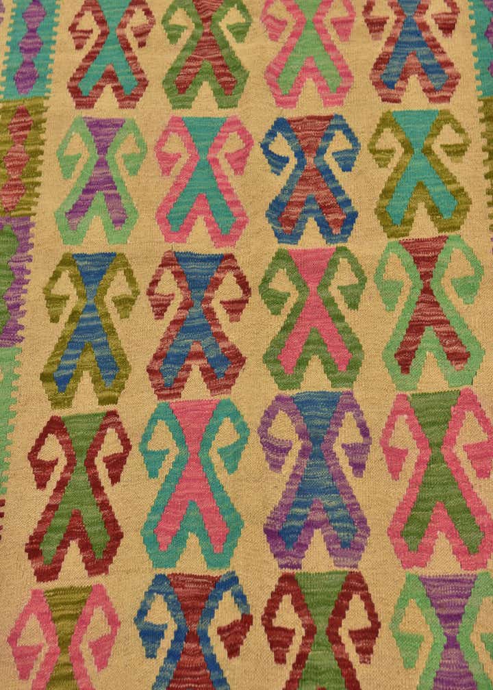 5' x 6' 8 Hand Woven Kilim Maymana Wool Rug