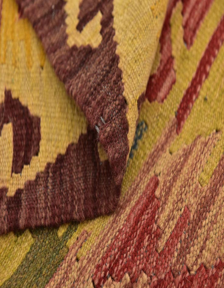 Detail image of 3' 5 x 5' 2  Hand Woven Kilim Maymana Wool Rug