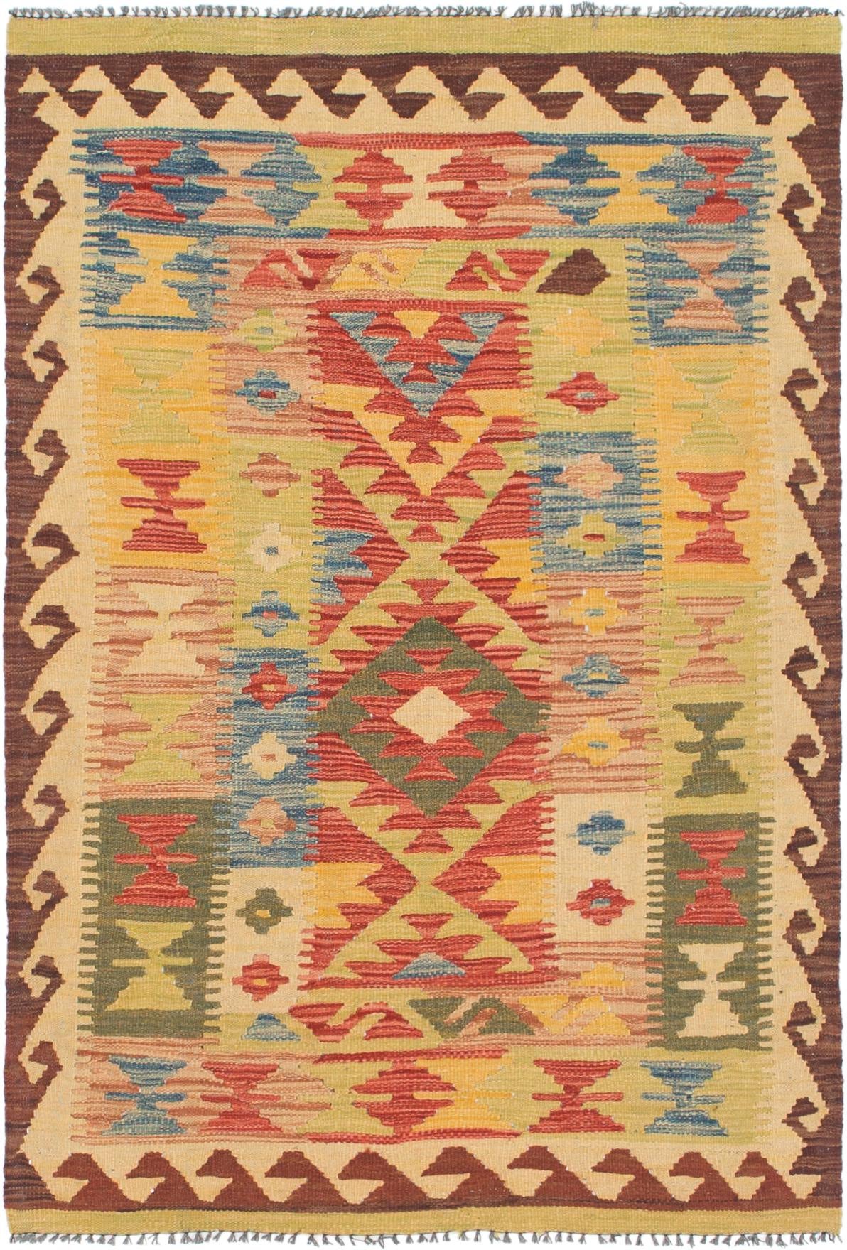 3' 5 x 5' 2 Hand Woven Kilim Maymana Wool Rug