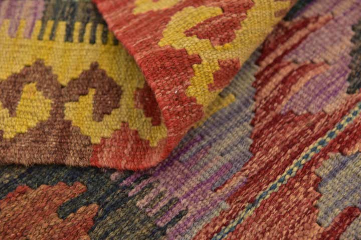 3' 3 x 4' 10 Hand Woven Kilim Maymana Wool Rug