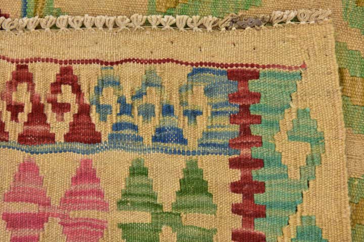 4' 9 x 6' 7 Hand Woven Kilim Maymana Wool Rug