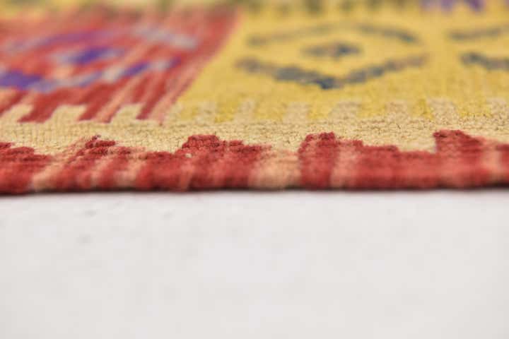 4' 10 x 6' 5 Hand Woven Kilim Maymana Wool Rug