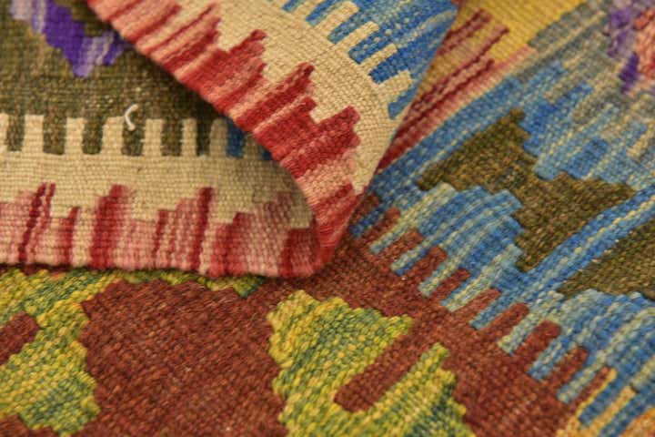 4' 10 x 6' 5 Hand Woven Kilim Maymana Wool Rug