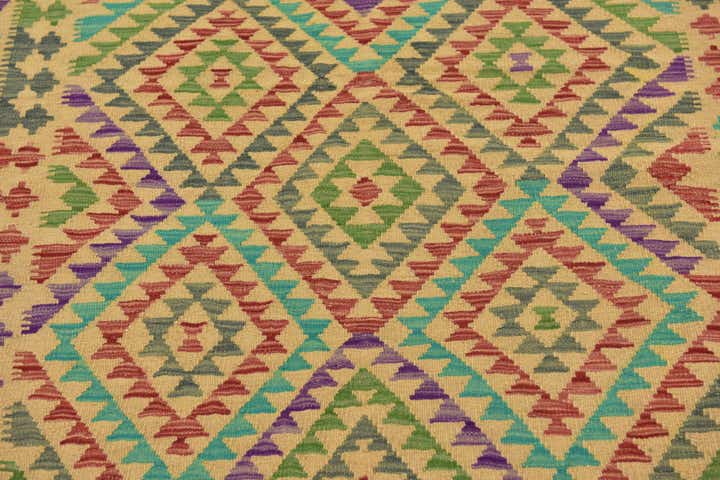 4' 10 x 6' 4 Hand Woven Kilim Maymana Wool Rug