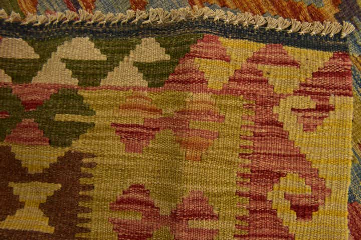 4' 9 x 6' 5 Hand Woven Kilim Maymana Wool Rug