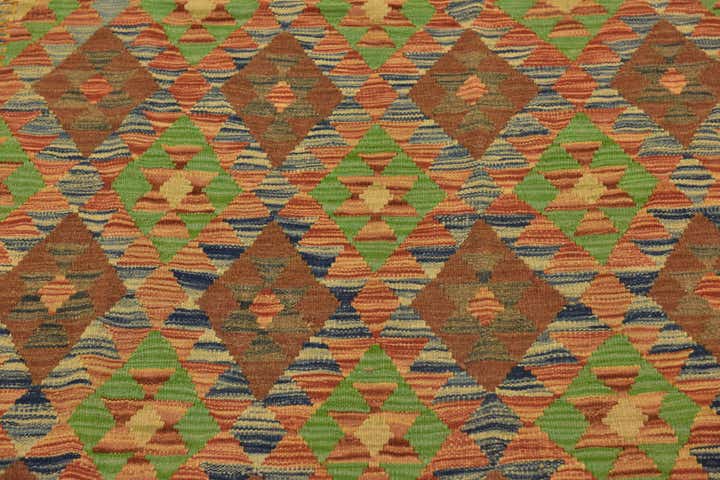 5' x 6' 10 Hand Woven Kilim Maymana Wool Rug