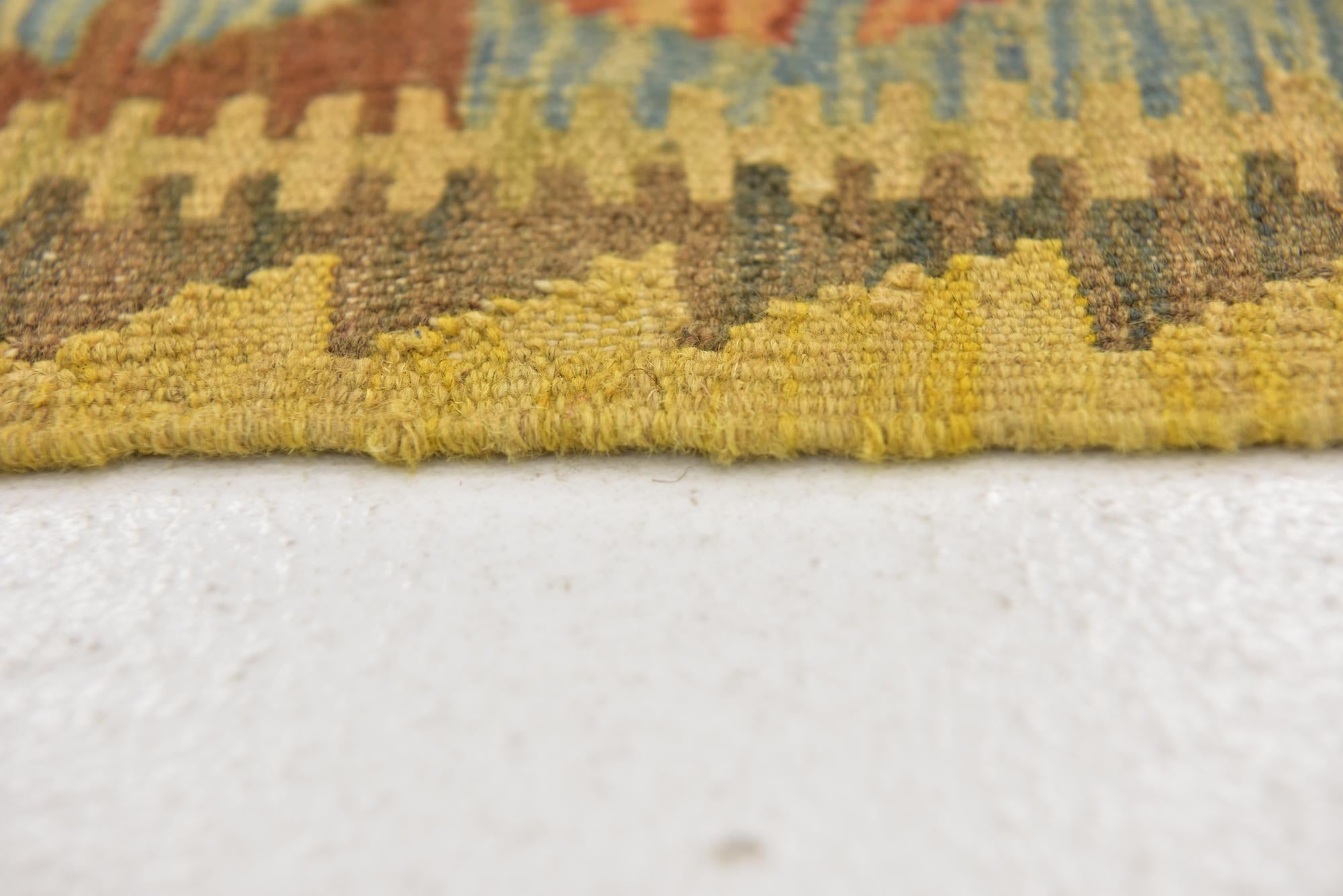 5' x 6' 10 Hand Woven Kilim Maymana Wool Rug