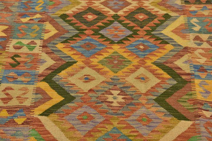 4' 7 x 6' 5 Hand Woven Kilim Maymana Wool Rug