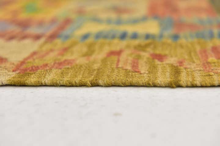4' 7 x 6' 5 Hand Woven Kilim Maymana Wool Rug