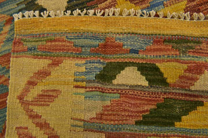 4' 7 x 6' 5 Hand Woven Kilim Maymana Wool Rug